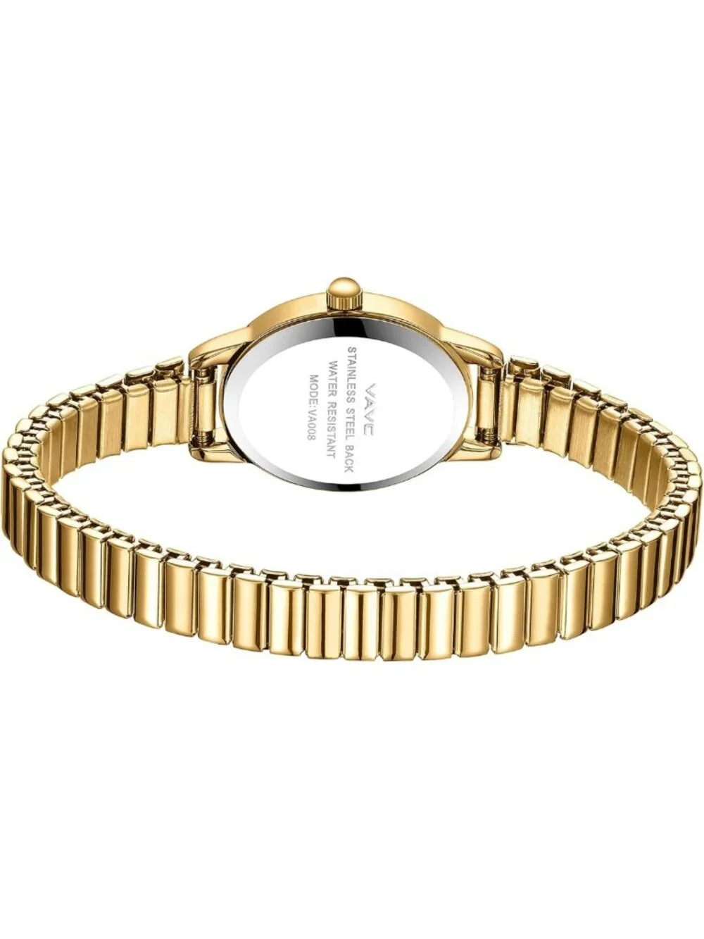 Elegant Gold Women's Watch, Analog Design, Stainless Steel Band, Oval Roman
